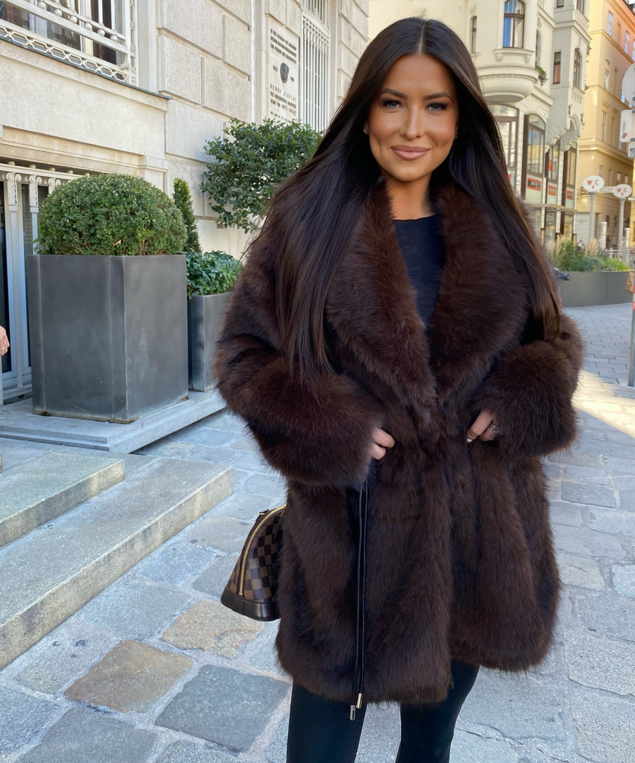Linn Fur Jacket – Brown