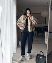 Trixa Fur Jacket – Beige