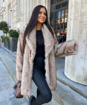 Linn Fur Jacket – Beige