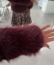 Amara Fur Jacket – Burgundy