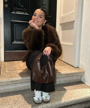 Amara Fur Jacket – Dark Brown
