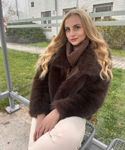 Amara Fur Jacket – Dark Brown