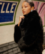 Amara Fur Jacket – Black