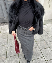 Amara Fur Jacket – Black