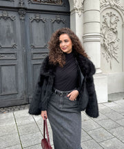Amara Fur Jacket – Black