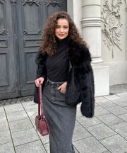 Amara Fur Jacket – Black