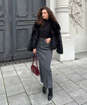 Amara Fur Jacket – Black