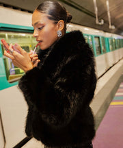 Amara Fur Jacket – Black