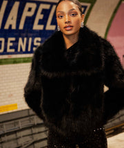 Amara Fur Jacket – Black
