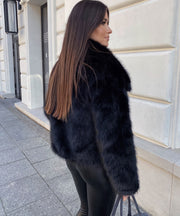 Amara Fur Jacket – Black