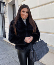 Amara Fur Jacket – Black