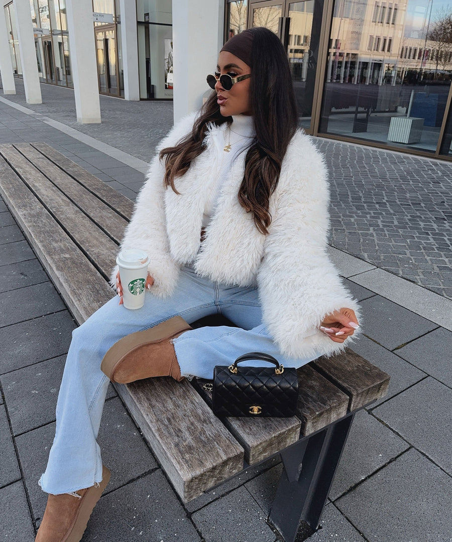 Amelia Fur Jacket – White