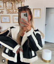 Andra Fur Jacket – Black and White