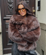 Romina Fur Jacket – Dark Brown