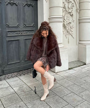 Romina Fur Jacket – Dark Brown