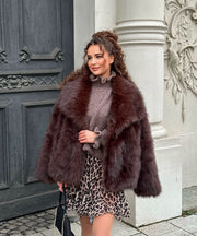 Romina Fur Jacket – Dark Brown