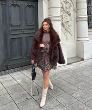 Romina Fur Jacket – Dark Brown