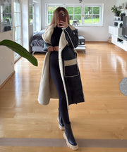 Fellmantel Livia Schwarz Weiß
