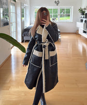 Fellmantel Livia Schwarz Weiß