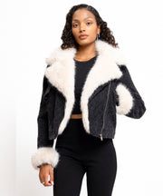 Lumaia Jacket with Fur – Dark Gray