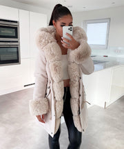 Glamour Fur Jacket – Beige