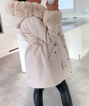 Glamour Fur Jacket – Beige