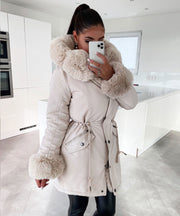 Glamour Fur Jacket – Beige