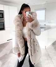 Glamour Fur Jacket – Beige