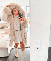 Glamour Fur Jacket – Beige