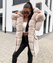 Glamour Fur Jacket – Beige