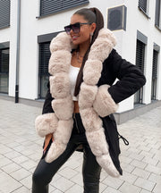 Glamour Fur Jacket – Black/Beige
