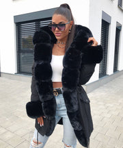 Glamour Fur Jacket – Black