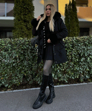 Glamour Fur Jacket – Black