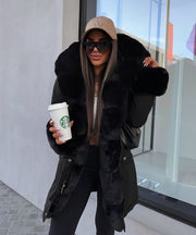 Glamour Fur Jacket – Black