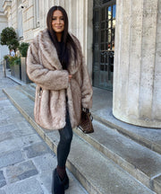 Linn Fur Jacket – Beige