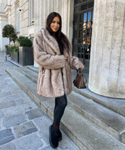 Linn Fur Jacket – Beige