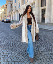 Hochwertiger Pelzmantel Luxe Creme