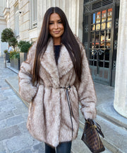 Linn Fur Jacket – Beige
