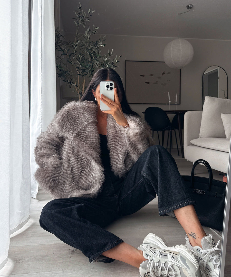Klara Fur Jacket – Gray