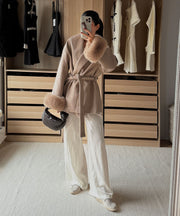 Loona Jacket with Fur Details – Beige