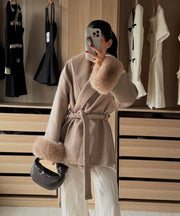 Loona Jacket with Fur Details – Beige