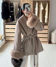 Loona Jacket with Fur Details – Beige