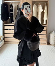 Loona Jacket with Fur Details – Black