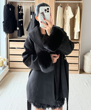 Loona Jacket with Fur Details – Black