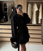 Loona Jacket with Fur Details – Black