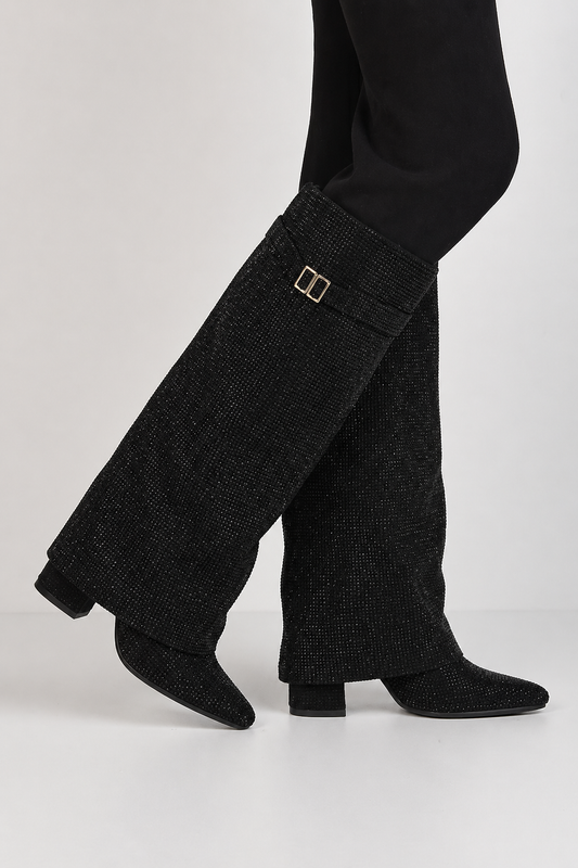 Lucia Voss Diamanté Black Boots