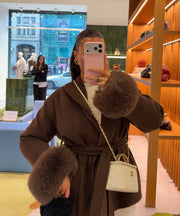 Loona Jacket with Fur Details – Dark Brown