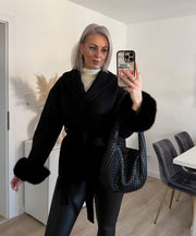 Loona Jacket with Fur Details – Black