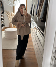 Loona Jacket with Fur Details – Beige