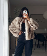 Trixa Fur Jacket – Beige